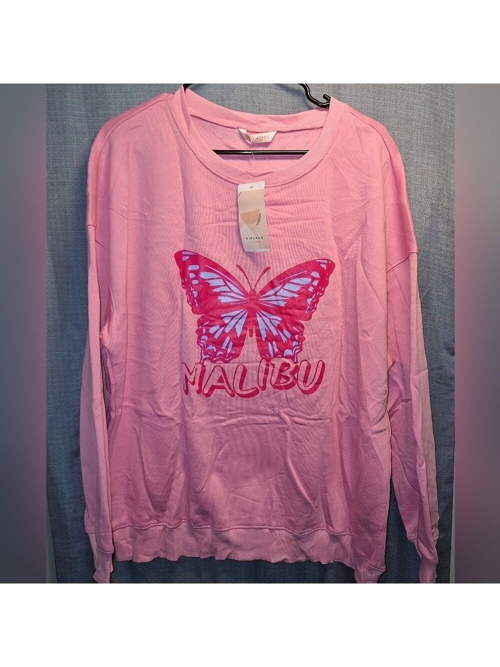 Pink Malibu Butterfly Sweatshirt XXL